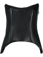 Mônot haut-bustier en cuir - Noir