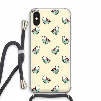 Vogeltjes: iPhone XS Max Transparant Hoesje met koord