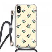 Vogeltjes: iPhone XS Max Transparant Hoesje met koord