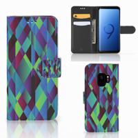 Samsung Galaxy S9 | Book Case | Abstract Green Blue | Portemonnee hoesje