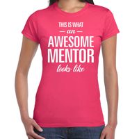 Awesome mentor fun t-shirt roze voor dames - bedankt cadeau voor een  mentor 2XL  - - thumbnail