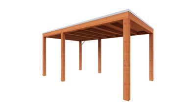 Trendhout Overkapping Palermo 485x310 cm- Plat dak- Hout- Trendhout