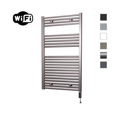 Elektrische Radiator Sanicare HWV Met Wifi 111,8x60 cm Inox Look 730W Met Thermostaat Zwart Rechtsonder Sanicare