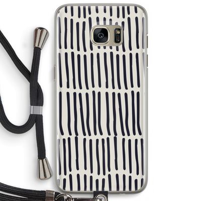 Moroccan stripes: Samsung Galaxy S7 Edge Transparant Hoesje met koord