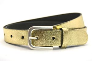 Timbelt Fashion Leren Riem 3 cm Goud