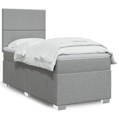 Boxspring met matras stof lichtgrijs 80x200 cm