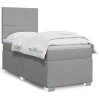 Boxspring met matras stof lichtgrijs 80x200 cm