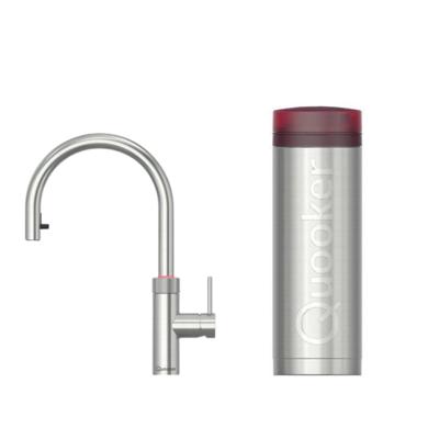 Quooker Flex Round Keukenkraan Set - Kokend Warm- en Koud Water - Uittrekbare Slang - RVS - met COMBI Reservoir