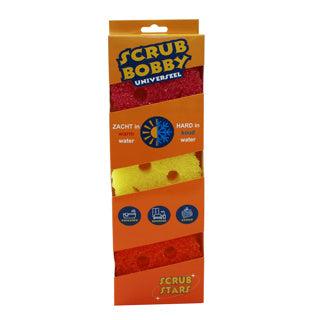 Spons scrub bobby universeel 3 stuks