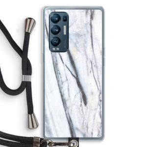 Gestreepte marmer: Oppo Find X3 Neo Transparant Hoesje met koord