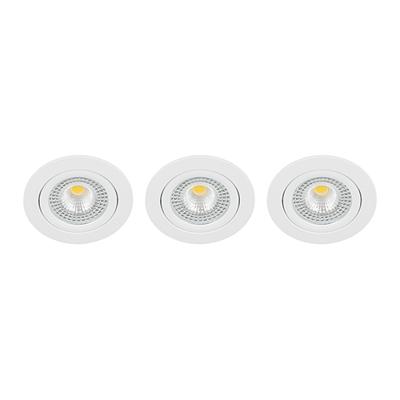 Set 3x Bella Ondiepe LED spot kantelbaar 5Watt rond WIT dimbaar - interne driver