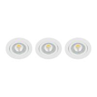 Set 3x Bella Ondiepe LED spot kantelbaar 5Watt rond WIT dimbaar - interne driver