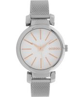 OOZOO Timepieces Horloge Zilver/Wit/Rosé | C10128 - thumbnail