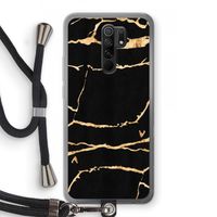 Gouden marmer: Xiaomi Redmi 9 Transparant Hoesje met koord