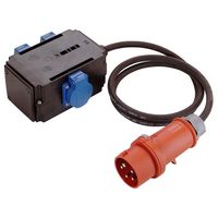 Schwabe CEE Stroomverdeler met 1,5m kabel 16A naar 3 x 230V