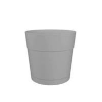 Bloempot en ronde capri Ronde - Plastic - Watertank - 35 cm diameter - Lichtgrijs - Artevasi