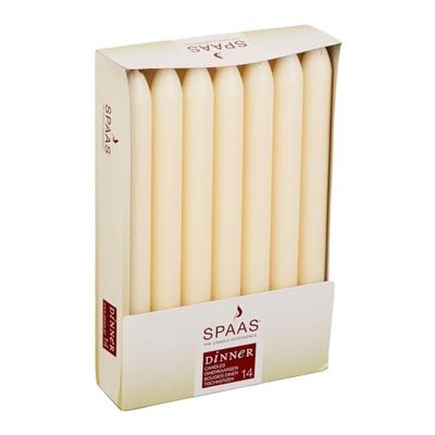 Dinerkaarsen ivoorwit - 14x stuks - 22 cm - 8 branduren - lange kaarsen