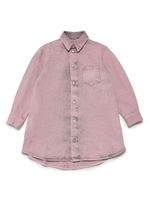 MM6 Maison Margiela Kids chemise en jean à effet délavé - Rose - thumbnail