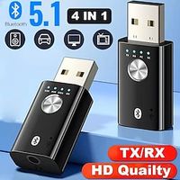 usb bluetooth 5.1 adapter voor pc speaker tv 4 in 1 draadloze muziek audio ontvanger 3.5mm jack aux zender Lightinthebox