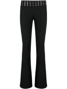 Blumarine pantalon évasé à détails d'œillets - Noir