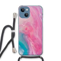 Roze explosie: iPhone 13 Transparant Hoesje met koord