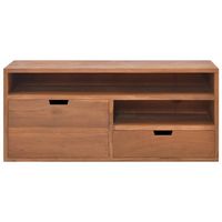 The Living Store Houten Televisiemeubel - Massief Teakhout - 90 x 30 x 40 cm - Scandinavische Stijl