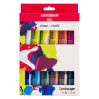 Bruynzeel Amsterdam standard series acrylverf landschap set 20ml, 12dlg.