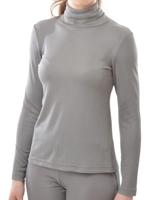 Zijden Dames Rib Colshirt Lange Mouw Alkena Kleur Antraciet Maat Large