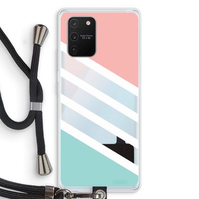 Strepen pastel: Samsung Galaxy S10 Lite Transparant Hoesje met koord