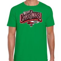 Merry Christmas Kerstshirt / Kerst t-shirt groen voor heren - thumbnail