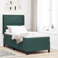 Boxspring bed met hoofdeinde Donkergroen 90 x 200 cm Fluweel