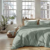 Dekbedovertrek Percale Katoen Uni - Lits-Jumeaux (240x220 cm) - Rood/ Blauw/ Geel/ Groen/ Grijs Percale katoen - Dessin: Effen - Presence -