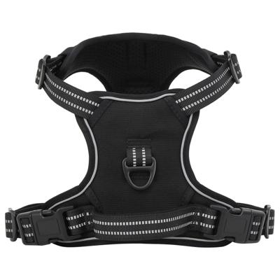 VidaXL Hondentuigje met riem en halsband verstelbaar xl zwart