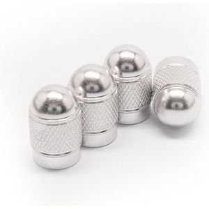 TT-products ventieldoppen Silver Bullets aluminium 4 stuks zilver - auto ventieldop - ventieldopjes