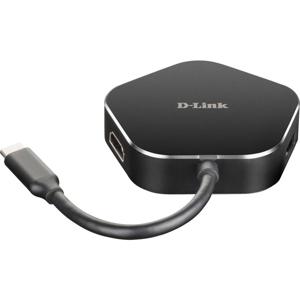 D-Link DUB-M420 laptop dock & poortreplicator Bedraad Thunderbolt 3 Zwart, Zilver