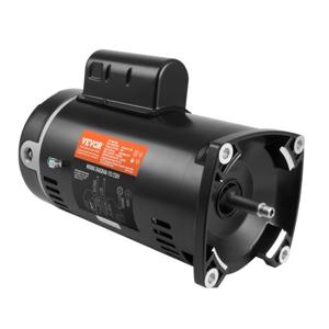 VEVOR 1,5 PK zwembadpompmotor, 56Y frame, 115V((12,8 amp))/230V(6,4 amp) 3450 rpm, 60Hz, 1,1 inschakelduur, 90μF/250V condensator, CCW rotatie vierkante flensvervangingsmotor