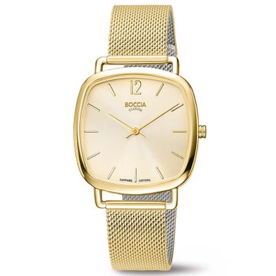 Boccia 3334-07 Horloge titanium-staal goudkleurig 33 mm