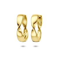 Verguld 925 zilveren klapoorringen 25 mm - Geelgouden creolen