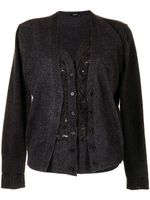 Goen.J cardigan à empiècements en dentelle - Gris