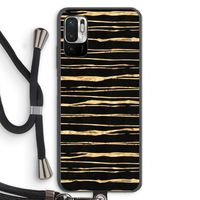 Gouden strepen: Xiaomi Redmi Note 10 5G Transparant Hoesje met koord Gouden strepen: Xiaomi Redmi Note 10 5G Transparant Hoesje met koord
