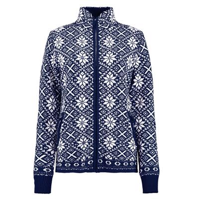 Dames vest Mock Neck Jacquard Navy