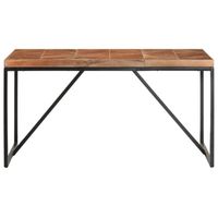 The Living Store Eettafel Industriële Look - Massief Acacia- en Mangohout - 140 x 70 x 76 cm - Handgemaakt