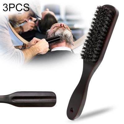3 stuks houten handvat zwijnen borstel schoonmaken van haar mannen baard borstel Anti-Reflection Anti-static Barber Shop haar Styling kam scheren To