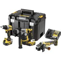 DEWALT DCK355P2T-QW Accu-schroefboormachine, Accu-boorhamer, Haakse accuslijper 18 V 5 Ah Li-ion Incl. accu, Incl. 2 accus, Incl. lader