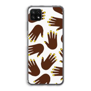 Hands dark: Samsung Galaxy A22 5G Transparant Hoesje