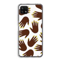 Hands dark: Samsung Galaxy A22 5G Transparant Hoesje