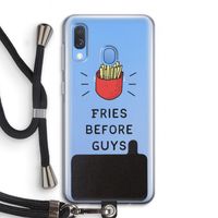 Fries before guys: Samsung Galaxy A40 Transparant Hoesje met koord