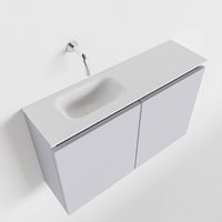 Toiletmeubel Mondiaz Ture | 80 cm | Meubelkleur Cale | Eden wastafel Talc Links | Zonder kraangat
