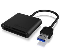 ICY BOX IB-CR301-U3 geheugenkaartlezer USB 3.2 Gen 1 (3.1 Gen 1) Zwart