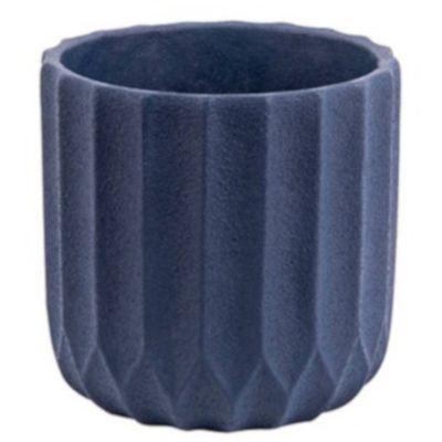 Present Time Bloempot Stripes 15 Cm Beton Blauw